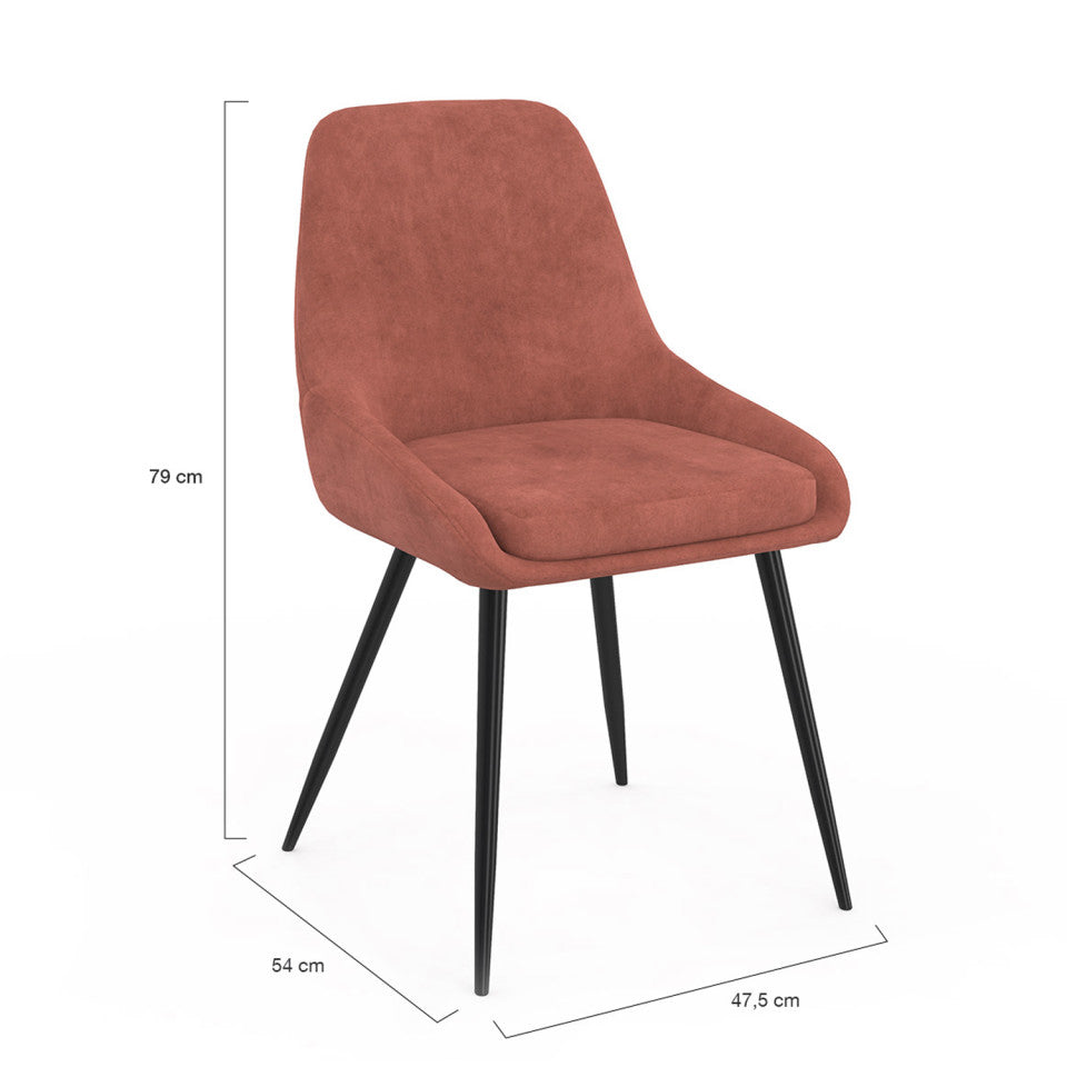 Lot de 4 chaises Olivia terracotta