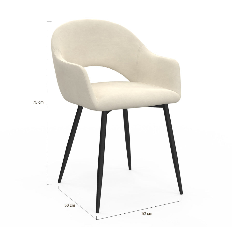 Lot de 2 chaises Rebecca Beige