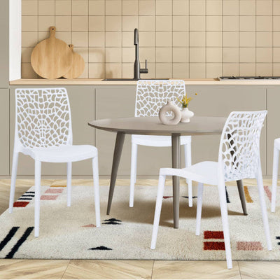 Lot de 4 chaises Dahlia blanc