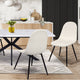 Lot de 4 chaises Sofia en bouclette Blanche et pieds métal Noirs