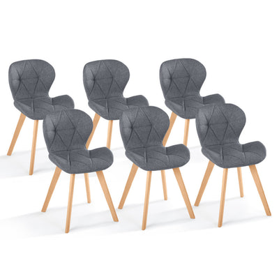 Lot de 6 chaises Gatsby gris foncé