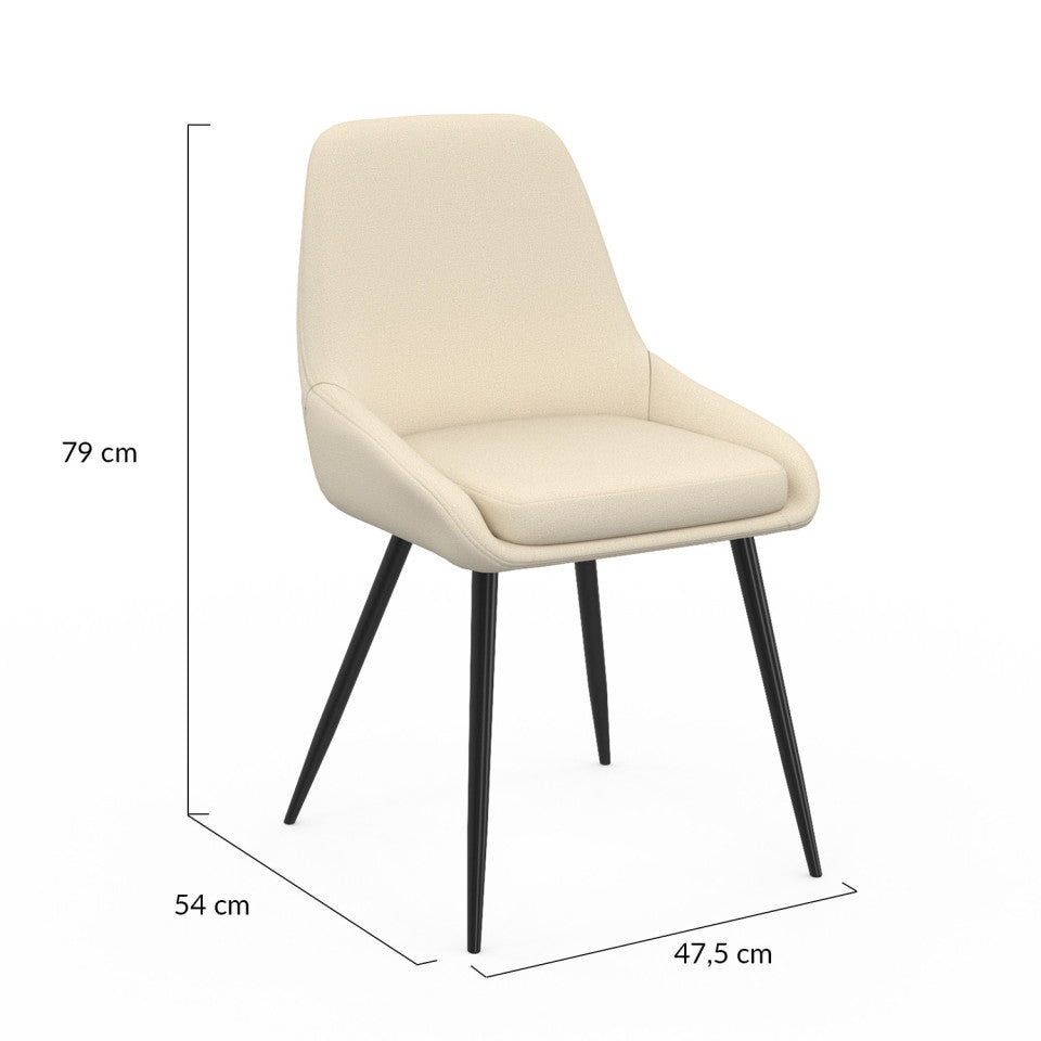 Lot de 4 chaises Ornella beige