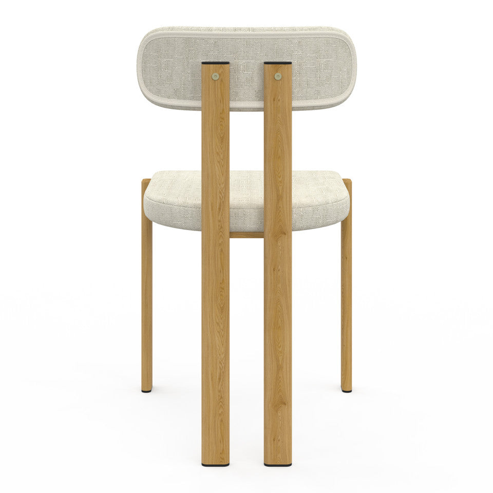 Lot de 2 chaises Elsa en tissu beige et pieds métal