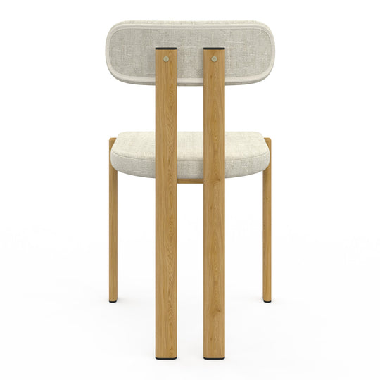 Lot de 2 chaises Elsa en tissu beige et pieds métal