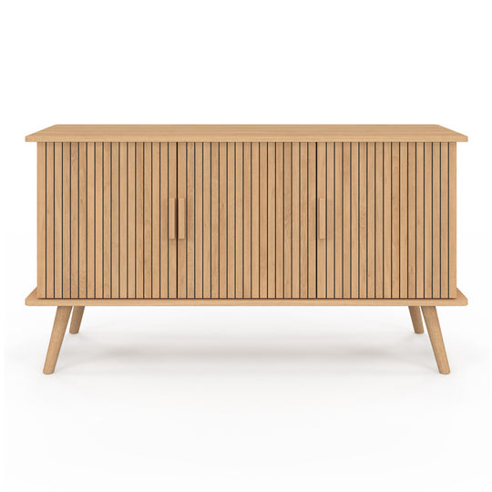 Buffet FAUSTINE 3 portes effet lattes – L110 cm