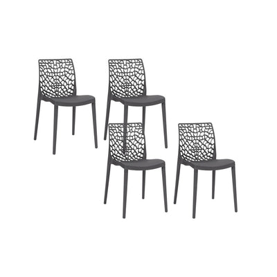 Lot de 4 chaises Dahlia gris