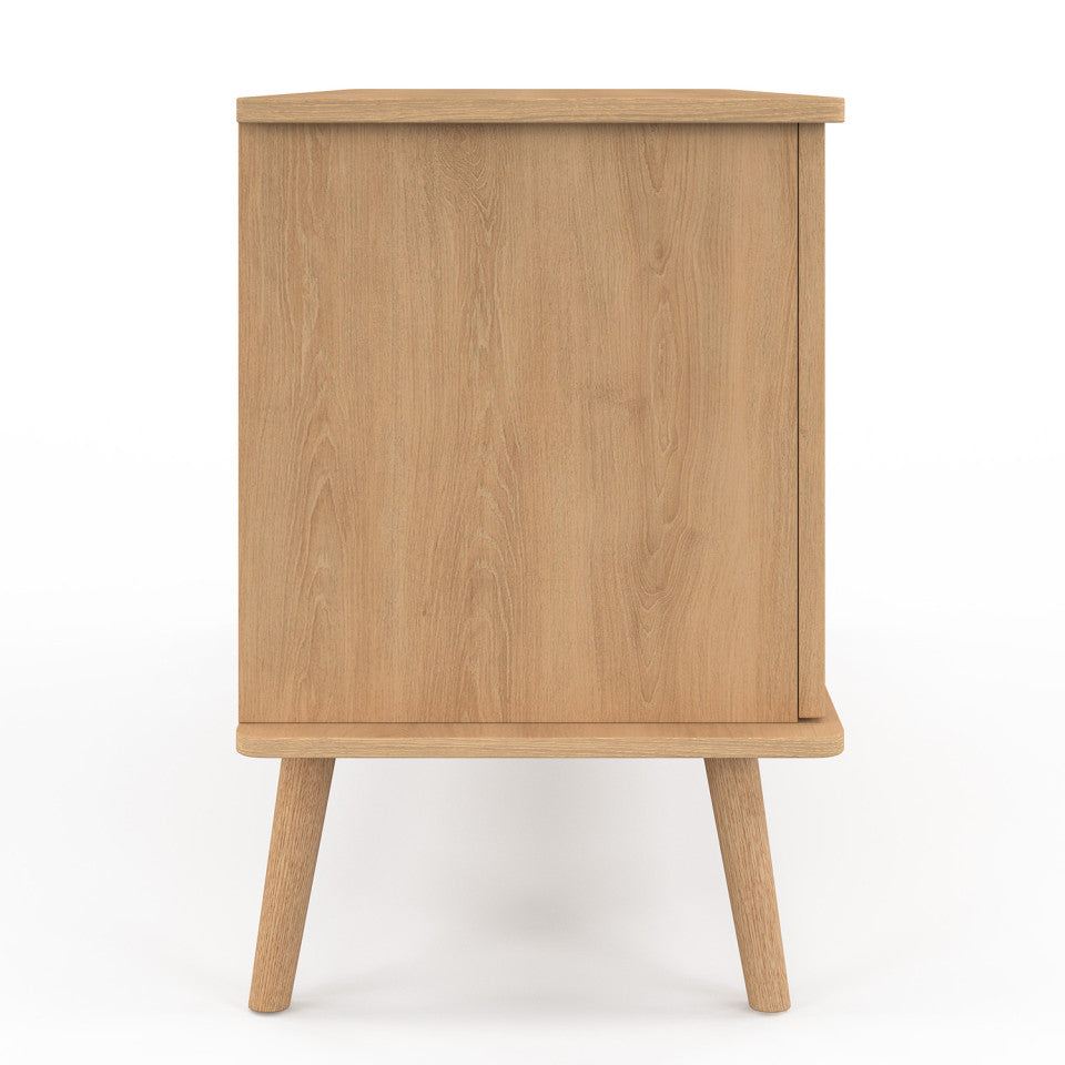 Buffet FAUSTINE 3 portes effet lattes – L110 cm