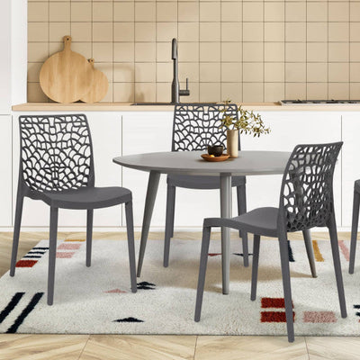 Lot de 4 chaises Dahlia gris