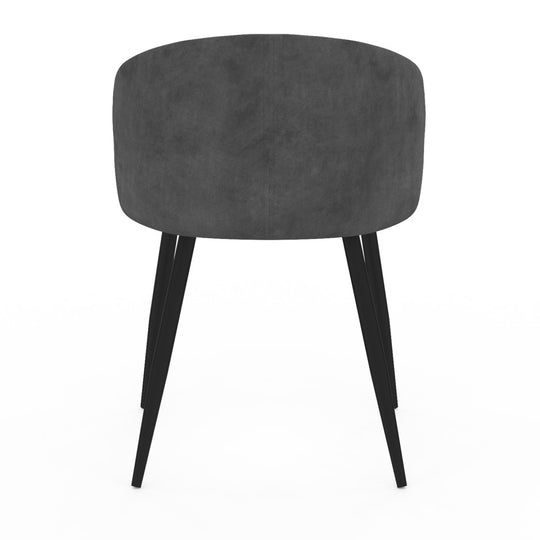 Lot de 2 chaises Léona velours Gris foncé et pieds métal