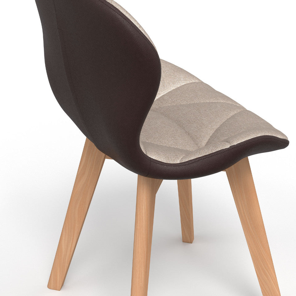 Lot de 4 chaises Gladys taupe et marron