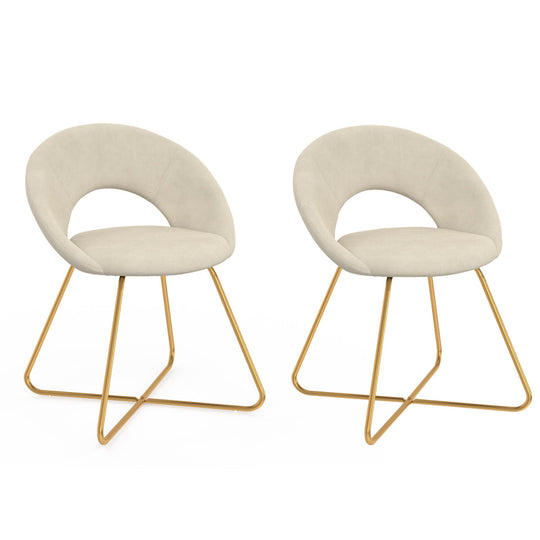 Lot de 2 Chaises Malone en velours creme