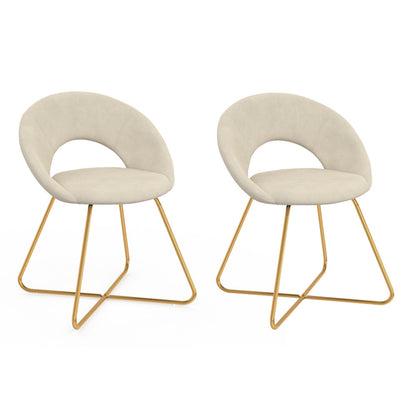Lot de 2 Chaises Malone en velours creme