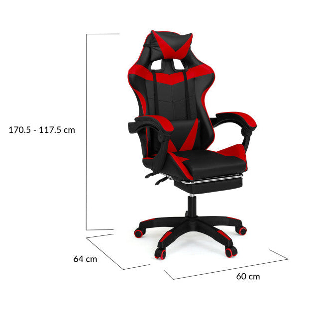 Fauteuil gaming Felix noir et rouge