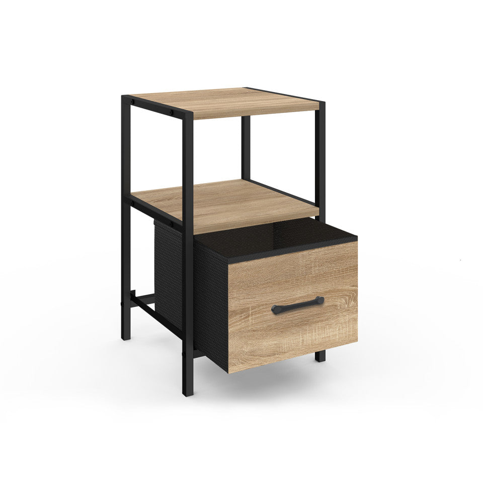 Lot de 2 tables de chevet IRIS – 1 tiroir + 1 niche