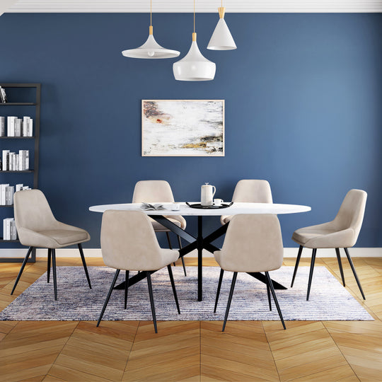 Lot de 6 chaises Olivia taupe