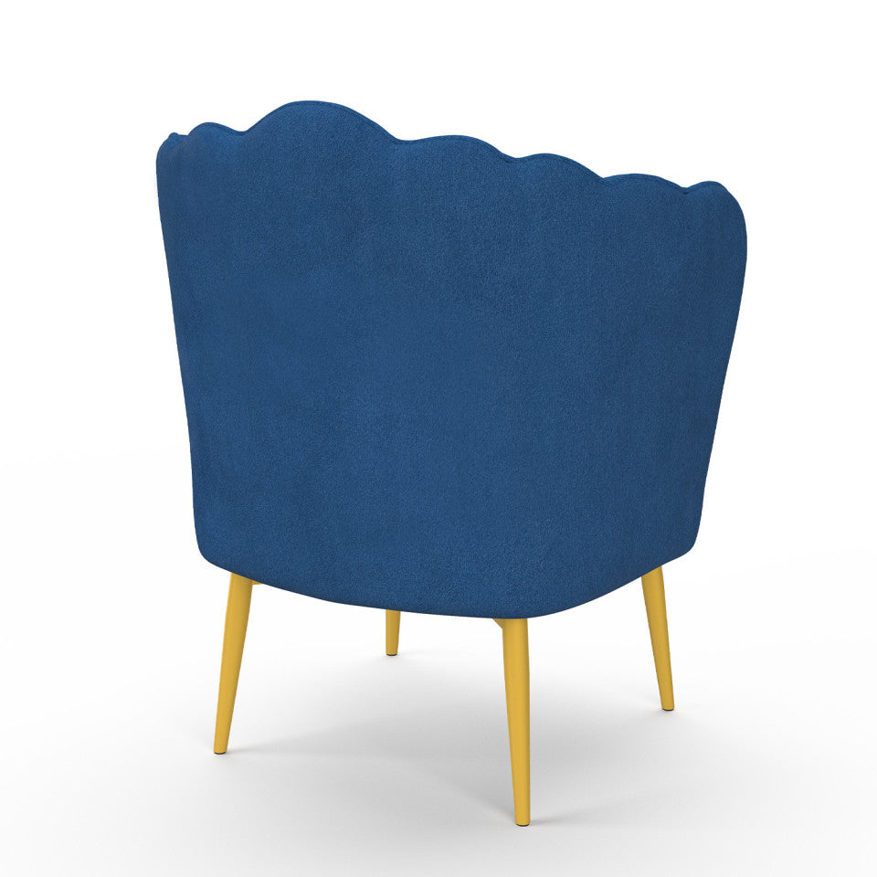 Fauteuil Arielle Bleu pieds dorés