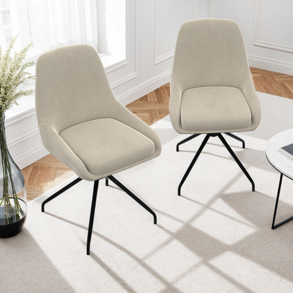 Lot de 2 chaises pivotantes Olivia creme