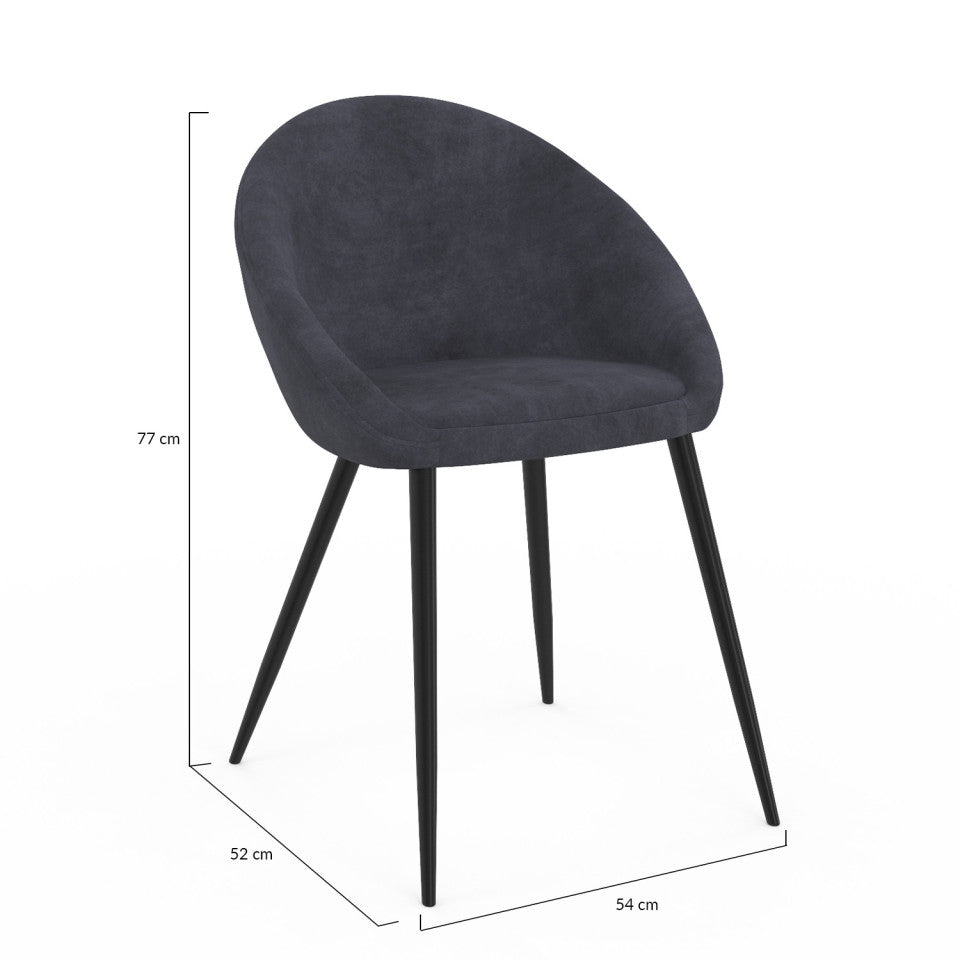 Lot de 4 chaises Dory Gris fonce