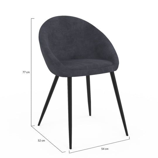 Lot de 4 chaises Dory Gris fonce
