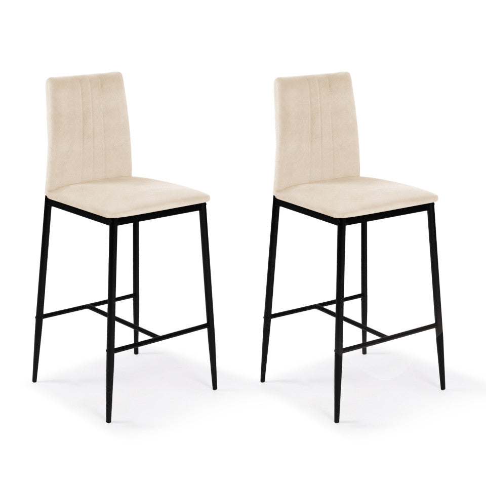 Lot de 4 tabourets Jade beige