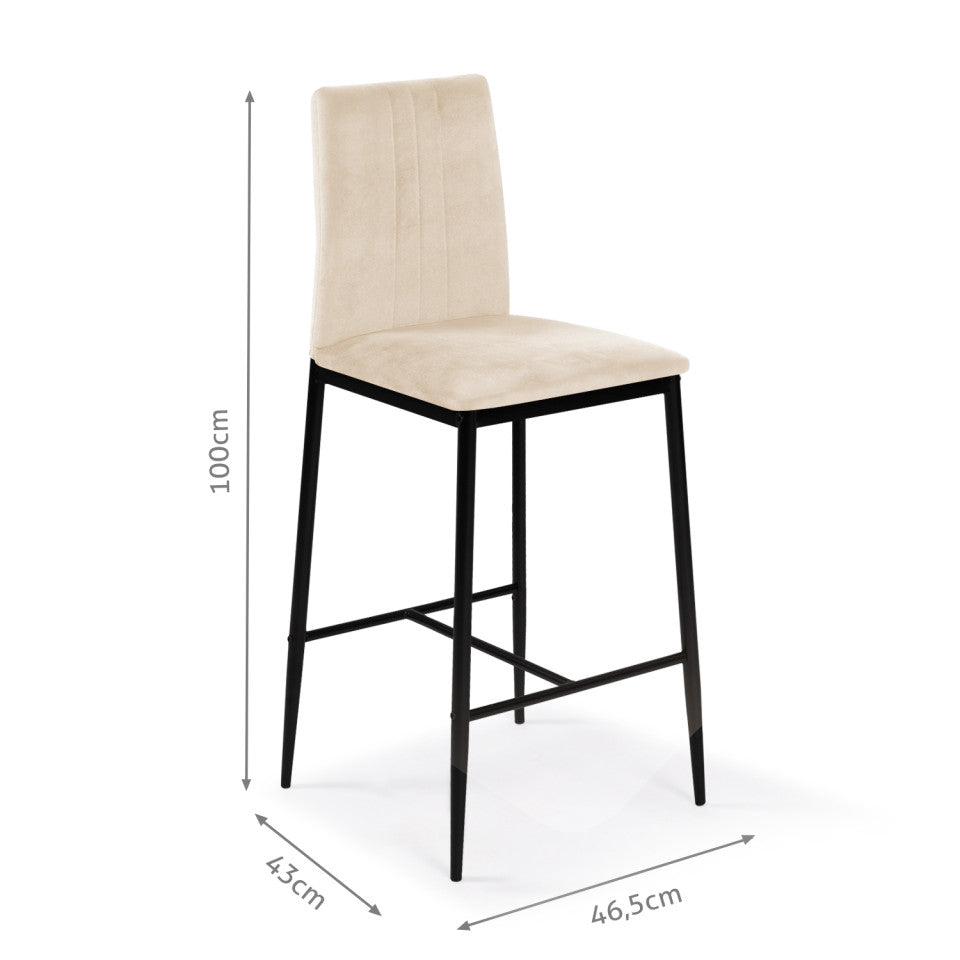 Lot de 2 tabourets Jade beige