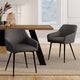Lot de 2 fauteuils JENNY en velours côtelé gris foncé et pieds métal