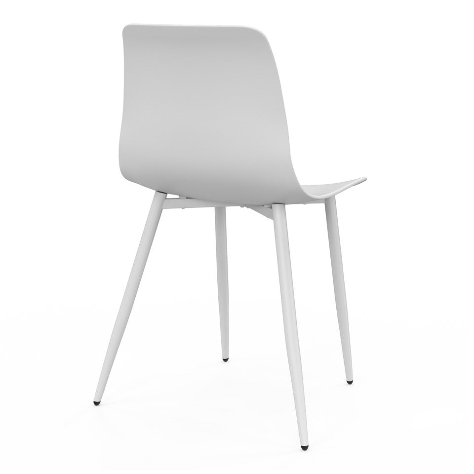 Lot de 6 chaises Nala blanches et pieds métal