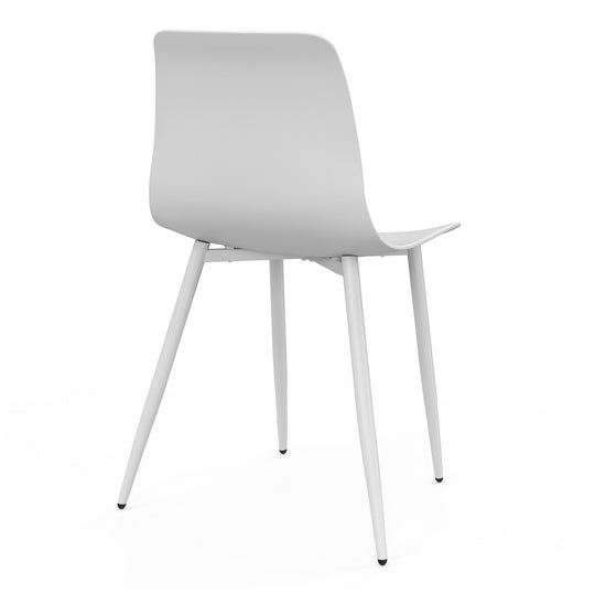 Lot de 6 chaises Nala blanches et pieds métal