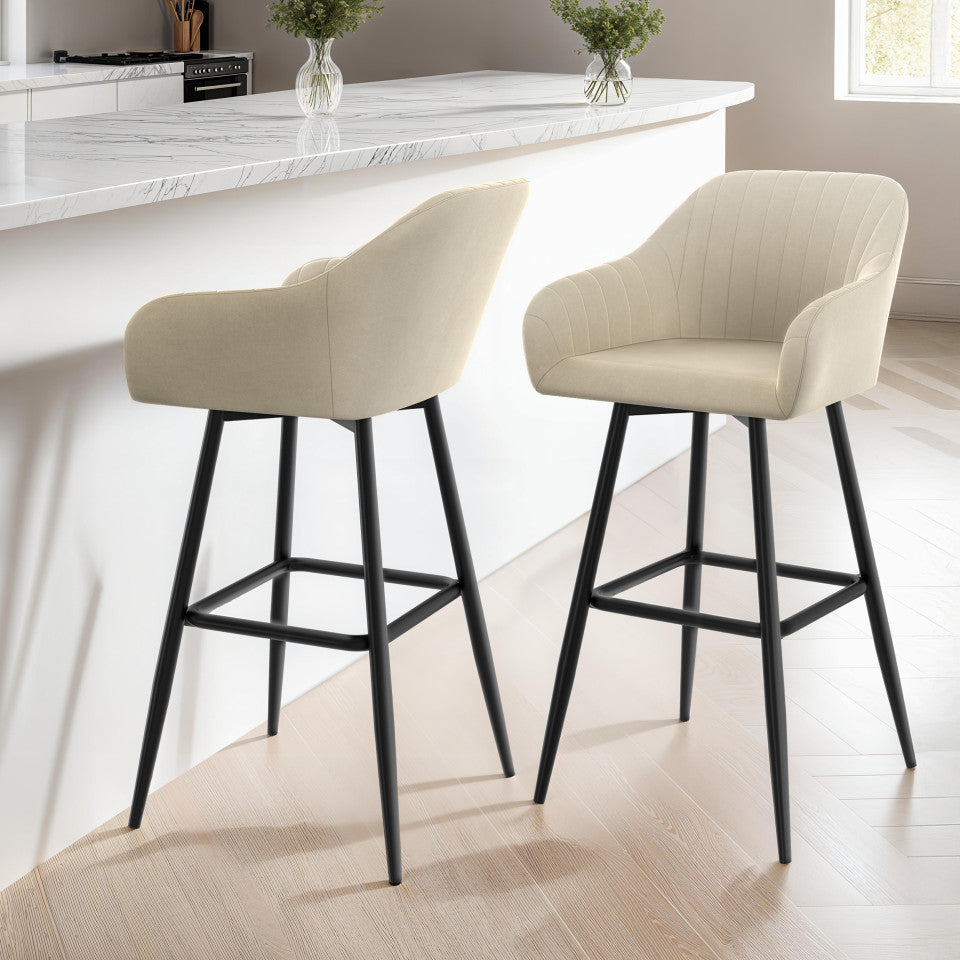 Lot de 2 tabourets Ariana beige