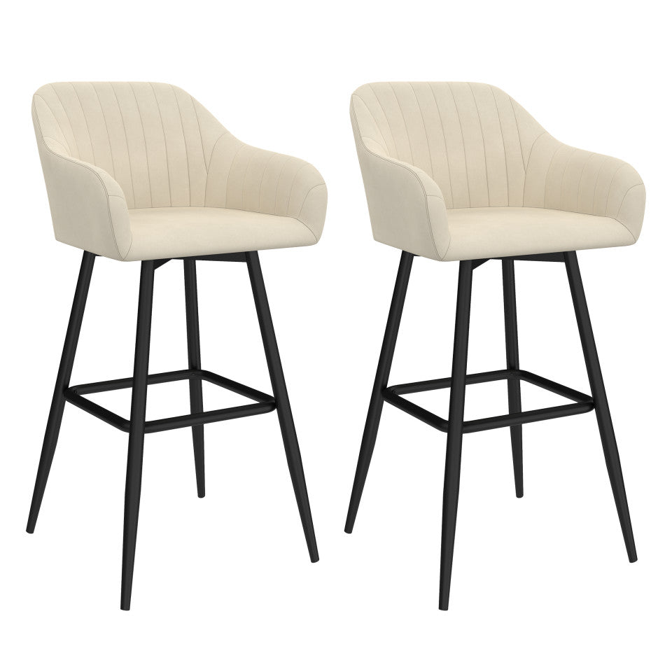 Lot de 2 tabourets Ariana beige