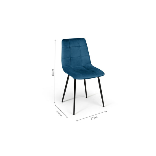 Lot de 6 chaises Linda Bleu canard