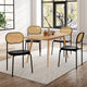 Lot de 4 chaises Clarisse Noires et dossier cannage