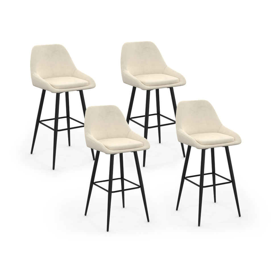 Lot de 4 tabourets Olivia beige