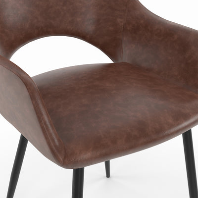 Lot de 2 chaises Rebeca avec accoudoirs marron vintage