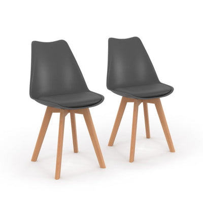 Lot de 2 chaises scandinaves Nordia gris foncé