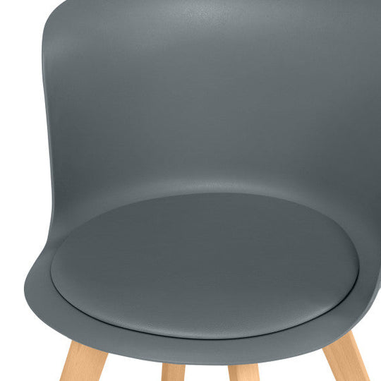 Lot de 2 chaises scandinaves Lara gris foncé avec coussin rembourré