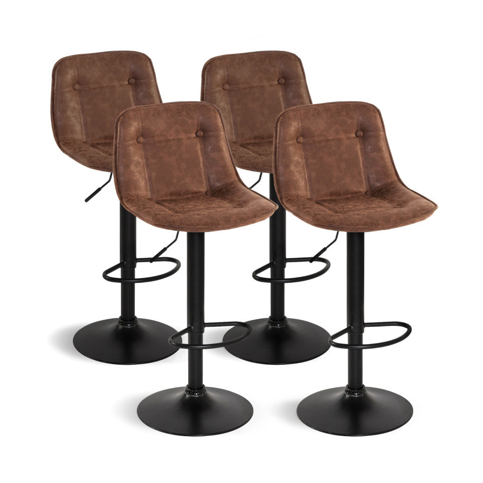 Lot de 4 tabourets Brooklyn marron