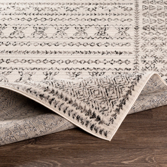 Tapis de Couloir Scandinave Bohème Blanc/Noir Ipoh