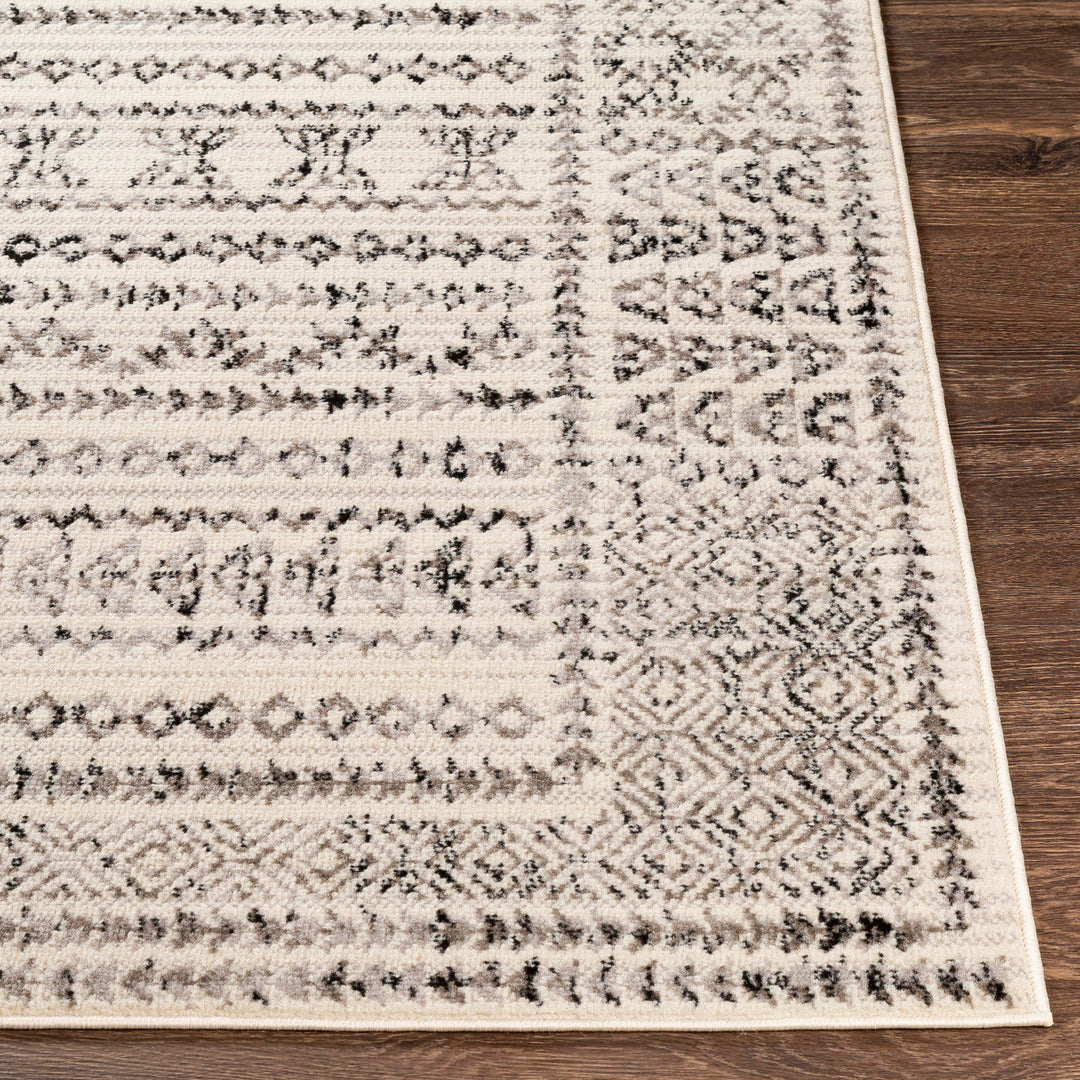 Tapis Scandinave Bohème Blanc/Noir Ipoh