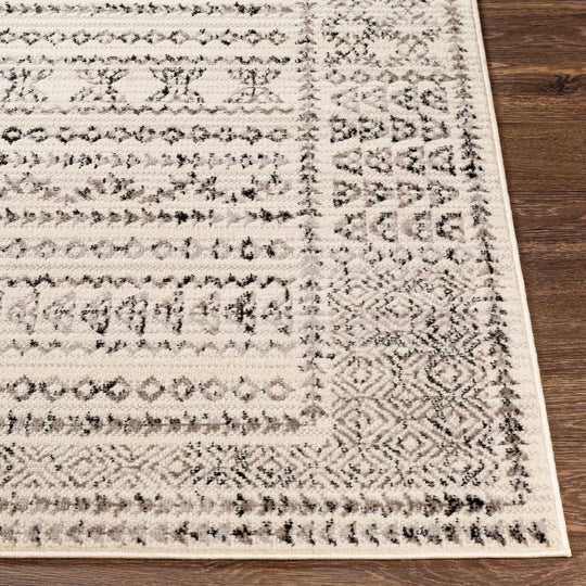 Tapis Scandinave Bohème Blanc/Noir Ipoh