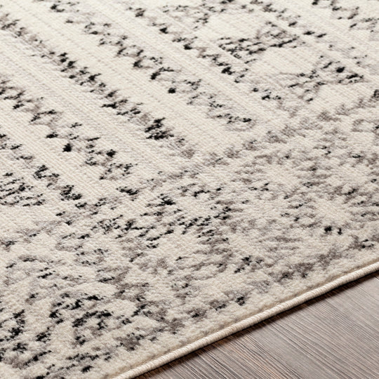 Tapis Scandinave Bohème Blanc/Noir Ipoh
