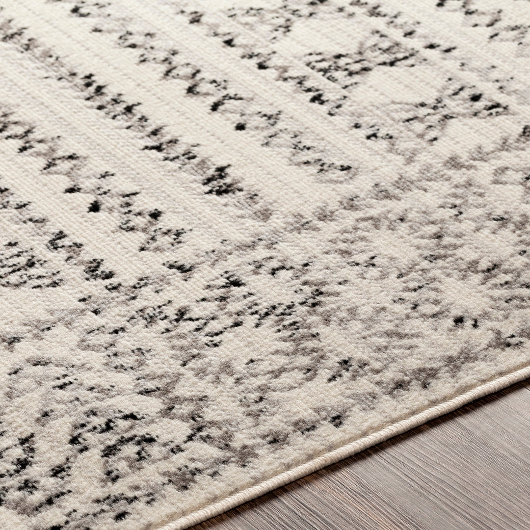 Tapis de Couloir Scandinave Bohème Blanc/Noir Ipoh