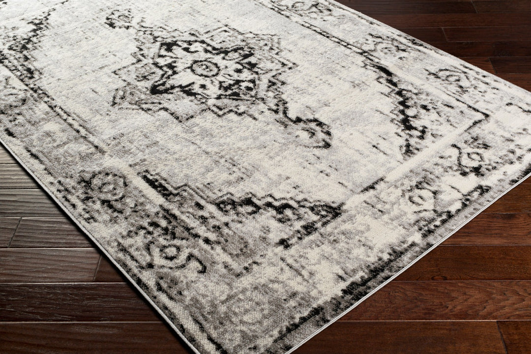 Tapis Vintage Oriental Blanc/Gris/Noir Jaqart