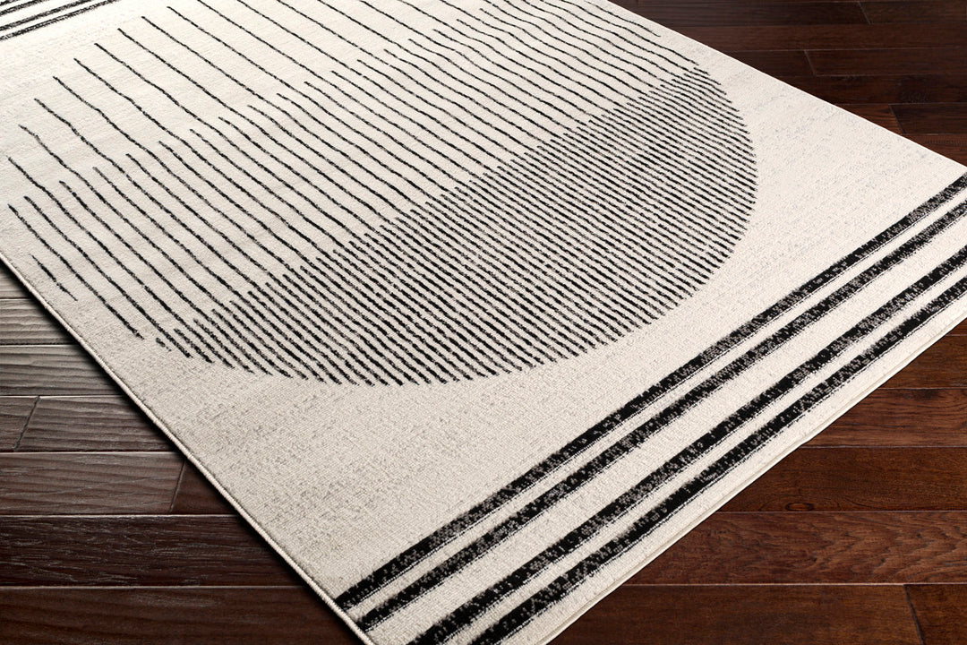 Tapis de Couloir Scandinave Moderne Blanc/Noir Santiago