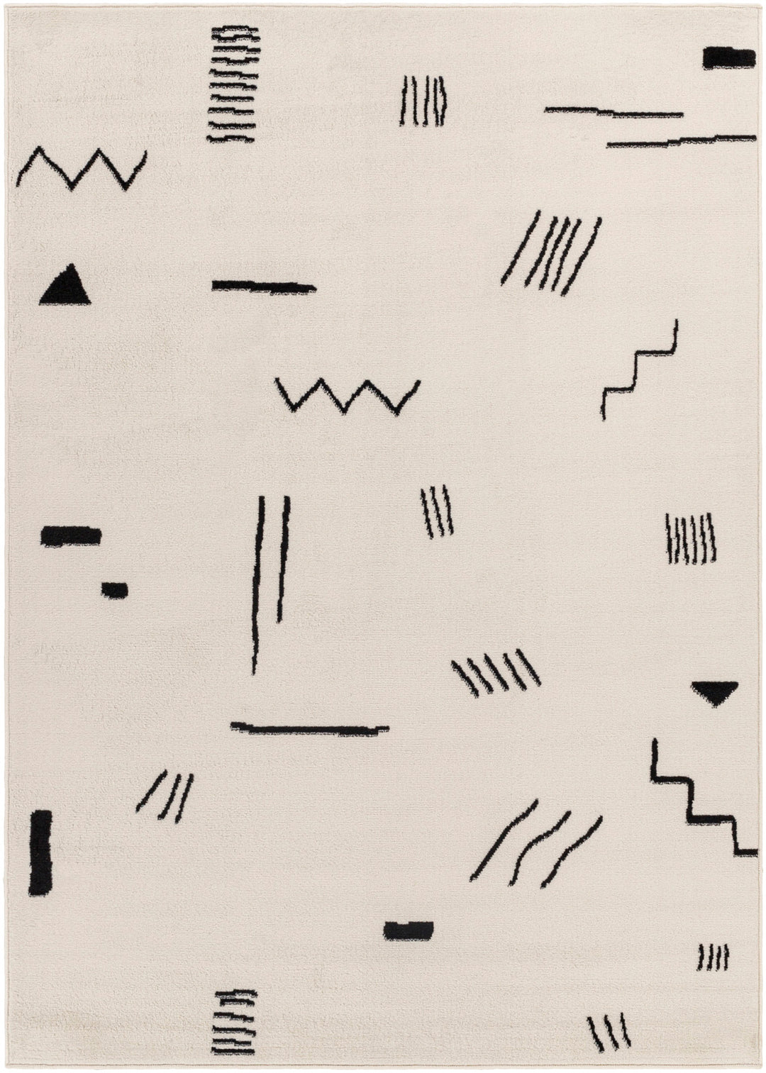 Tapis Scandinave Moderne Blanc/Noir Kyoto