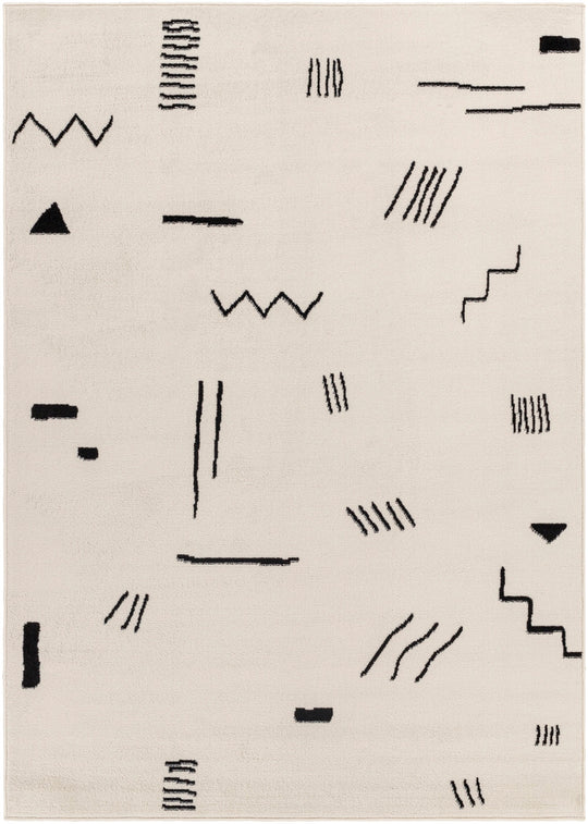 Tapis Scandinave Moderne Blanc/Noir Kyoto