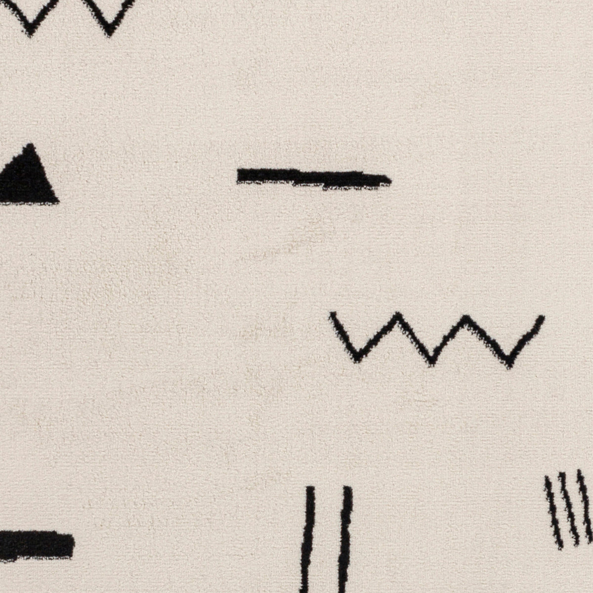 Tapis SURYA Kyoto moderne, motifs graphiques noirs sur fond blanc cassé, vue 6