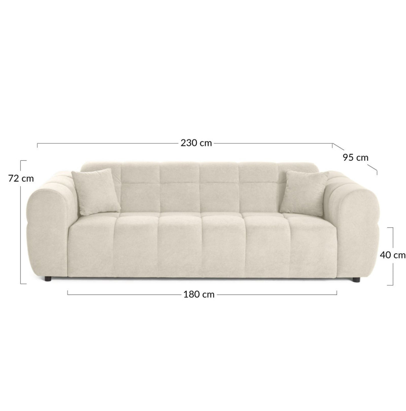 Canapé droit BEST MOBILIER LISA DESIGN Ray 3 places en tissu texturé beige