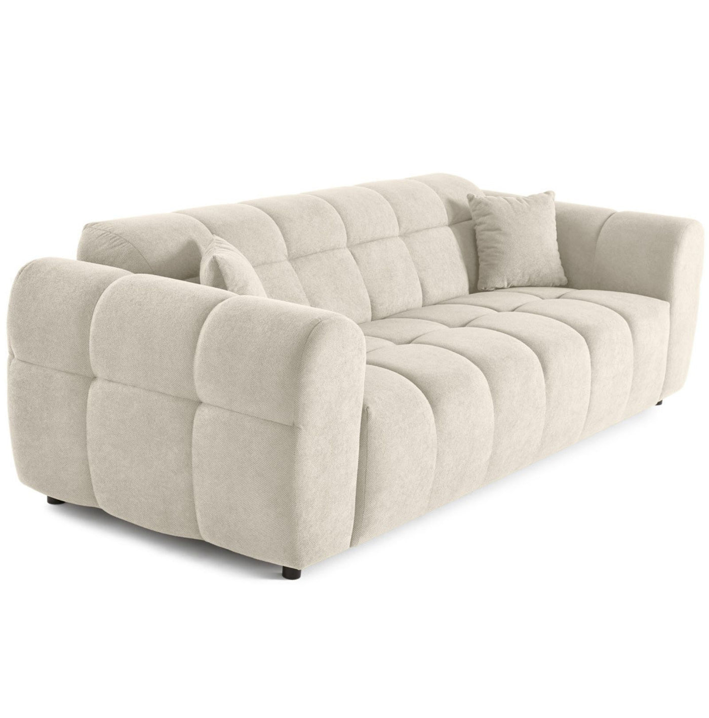 Canapé droit BEST MOBILIER LISA DESIGN Ray 3 places en tissu texturé beige