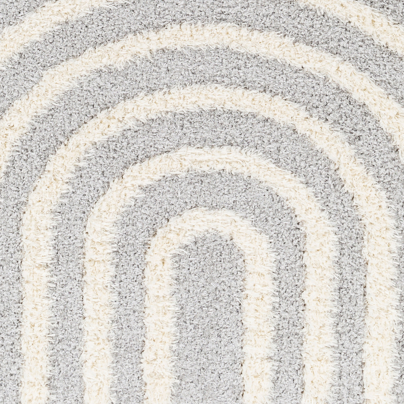 Tapis Shaggy Moderne Gris Clair/Blanc